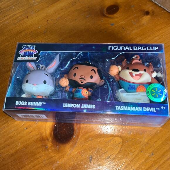 Space Jam Figural Bag Clip Figures Bugs Bunny, Taz Tasmanian Devil, Lebron James - Picture 1 of 2